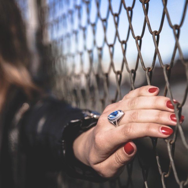 Silver ring with Swarovski crystal PK 1892