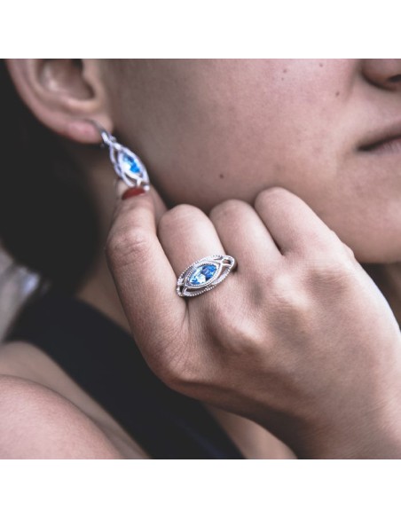 Silver ring with Swarovski crystal PK 1901