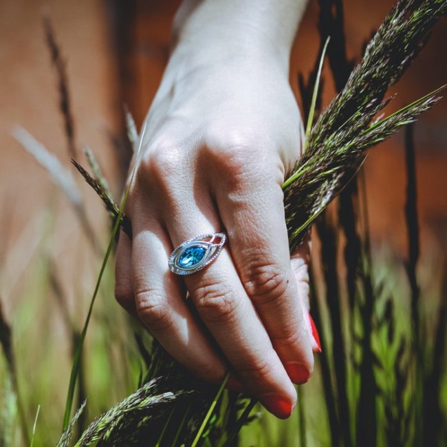 Silver ring with Swarovski crystal PK 1901