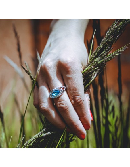 Silver ring with Swarovski crystal PK 1901