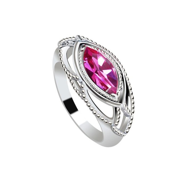Silver ring with Swarovski crystal PK 1901