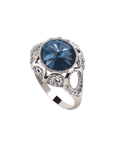 Rodowany pierścionek z kryształem Swarovski PK 1894|Polcaratdesign.pl Biżuteria