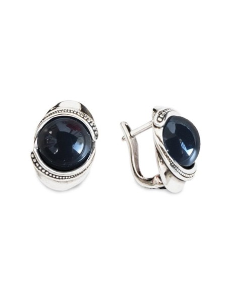 Silver onyx earrings K3 1805 Onyx
