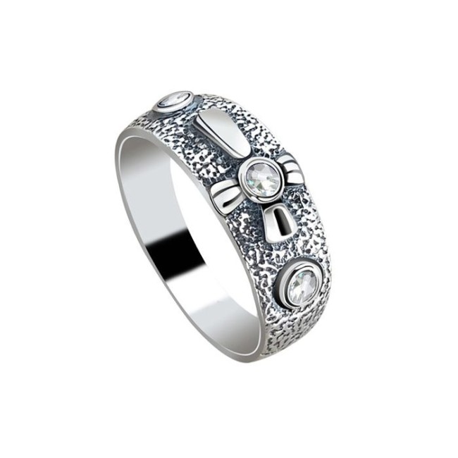 Silver ring with Swarovski crystals PK 428 Polcarat Design