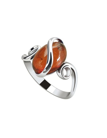 Silver ring with amber PK 1663