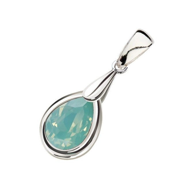 Srebrny wisiorek rodowany z kryształem Swarovski W 2095|Polcaratdesign.pl Biżuteria