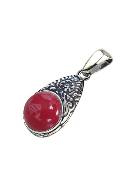 Silver pendant with coral W 2080 Coral