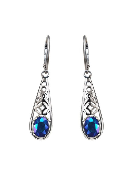 K 2096 Silver Crystal Earrings - Polcarat Design