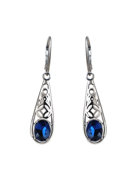 K 2096 Silver Crystal Earrings - Polcarat Design