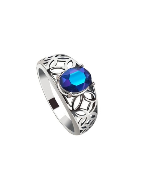 Pierścionek srebrny PK 2096 z kryształem Cobalt AB