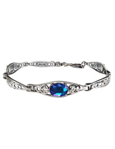 Silver bracelet with crystals L 2096