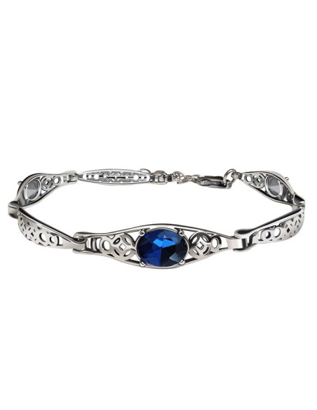 Silver bracelet decorated with crystals L 2096 Polcarat Design