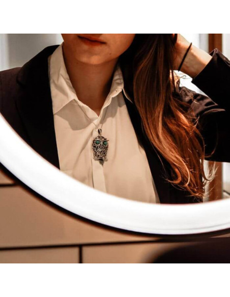 Srebrny wisiorek z malachitami SOWA W 1669|Polcaratdesign.pl Biżuteria Srebrny wisiorek z malachitami SOWA W 1669|Polcaratdesign.pl Biżuteria