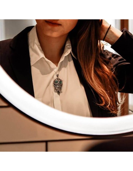 Silver pendant with cat's eye OWL W 1669 Polcarat Design