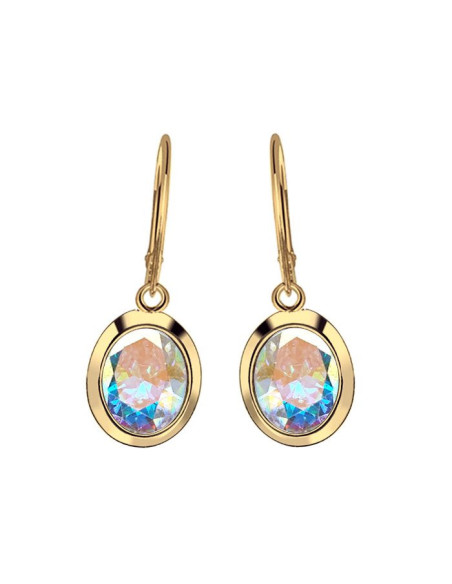 Gilt Earrings Silver Crystal K 2109 - Polcarat Design