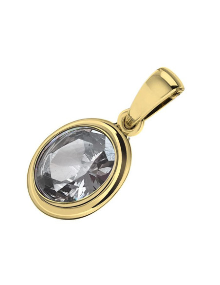 Gold-plated pendant decorated with crystal W 2109 Polcarat Design