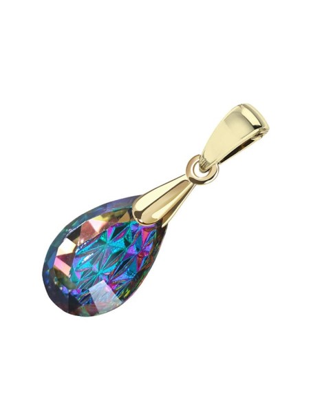 Gold-plated pendant decorated with crystal W 2109 Polcarat Design