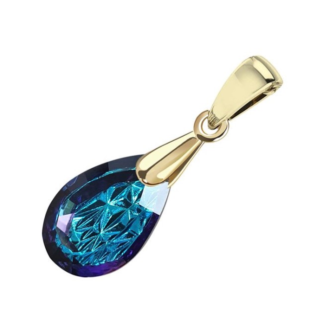 Gold-plated pendant decorated with crystal W 2109 Polcarat Design