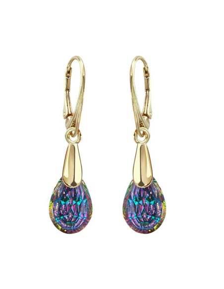 Gold-plated earrings decorated with crystal K 1288