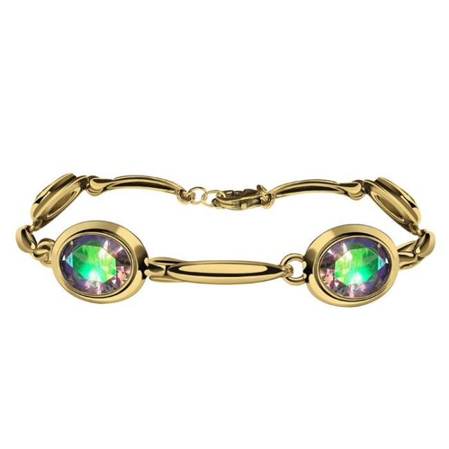 Gold-plated bracelet decorated with crystals L 2109 Polcarat Design