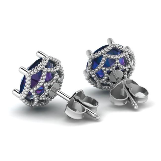 Silver earrings with crystal K3 2112 - Polcarat Design