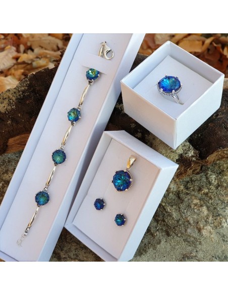 K 2112 Silver Crystal Earrings - Polcarat Design