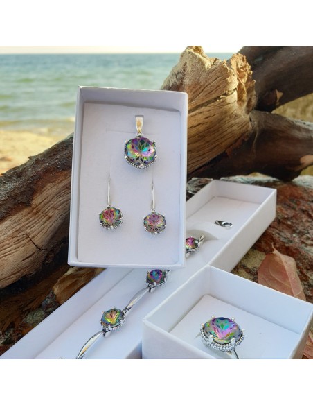 K 2112 Silver Crystal Earrings - Polcarat Design