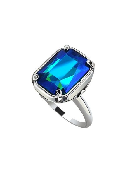 Silver ring with glass crystal PK 2110 Polcarat Design