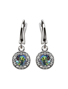 K 2111 Silver Crystal Earrings - Polcarat Design