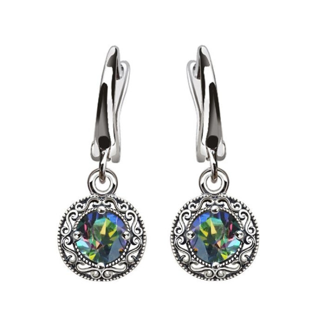 K 2111 Silver Crystal Earrings - Polcarat Design