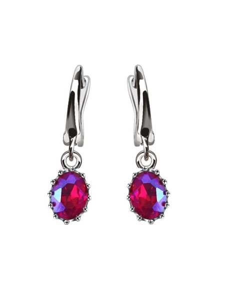 Silver earrings with crystals K2 2005 Polcarat Design