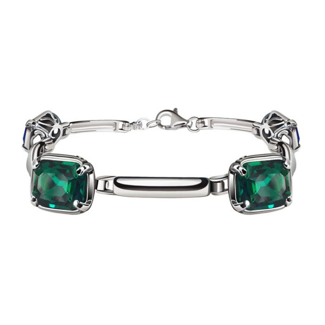 Silver bracelet decorated with crystals L 2110 Polcarat Design