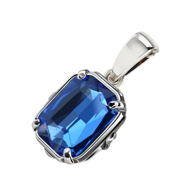 Oxidized Silver Pendant Crystal W 2110 Polcarat Design