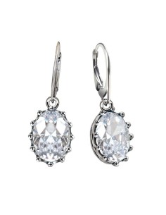 Oxidized silver earrings with zircon K 2005 2