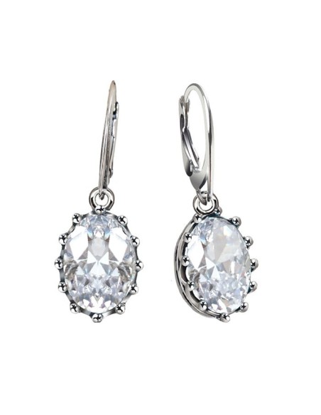 Oxidized silver earrings with zircon K 2005