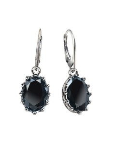 Oxidized silver earrings with zircon K 2005