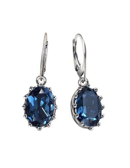 Silver oxidized earrings with K crystals 2005