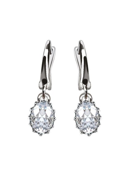 Silver oxidized earrings with cubic zirconia K2 2005