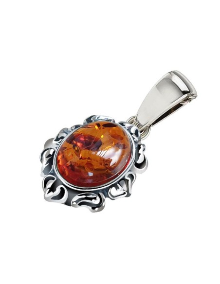 Silver pendant with amber in 1661 Polcarat Design