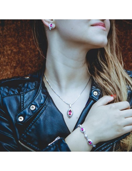 Srebrny wisiorek z kryształem Swarovskiego W 1892|Polcaratdesign.pl Biżuteria