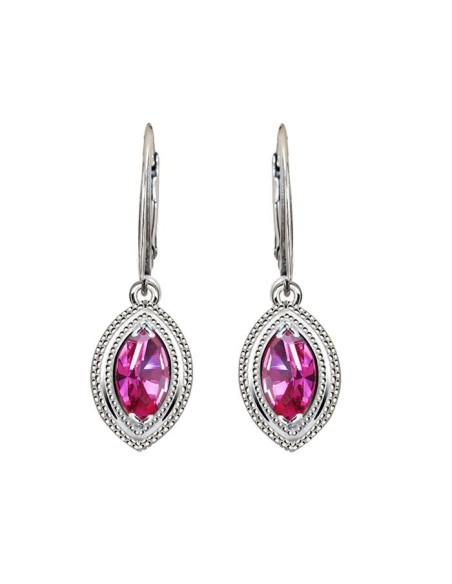 Kolczyki srebrne swarovski fuchsia Kolczyki srebrne swarovski fuchsia