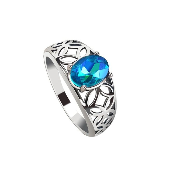 Silver ring with crystal PK 2096 Polcarat Design