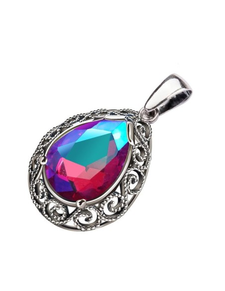 Silver pendant with crystal W2 2087