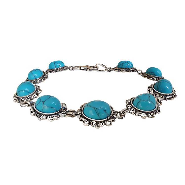 Silver bracelet with turquoise L 1661 turquoise