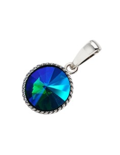 Oxidized silver pendant with crystal in 2106