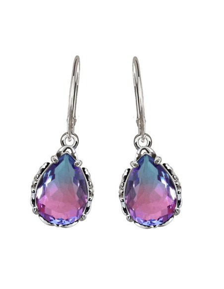 K 2121 Silver Crystal Earrings - Polcarat Design