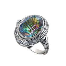 Elegancki pierścionek srebrny z kryształem Volcano PK 2117