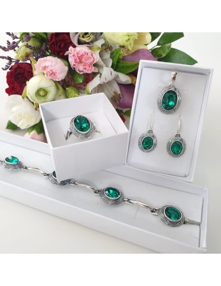 Silver set KPL 2117 decorated with crystals