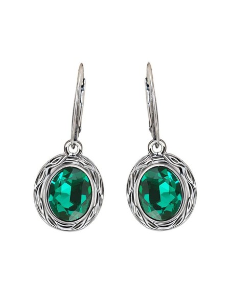 K 2117 Silver Crystal Earrings - Polcarat Design