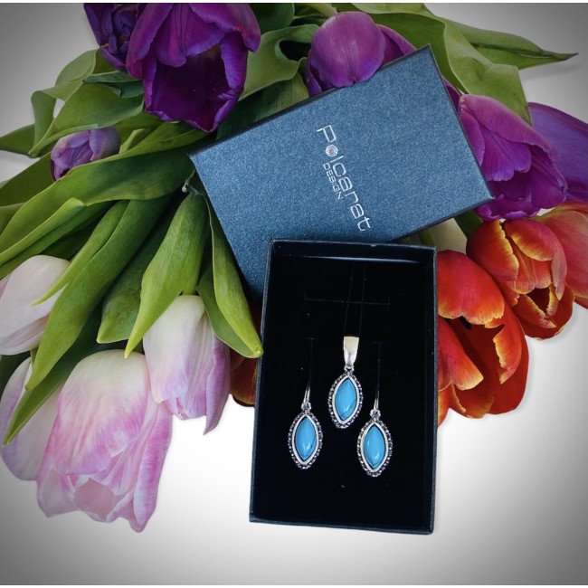 Silver set with turquoises KPL 1559 Turquoise